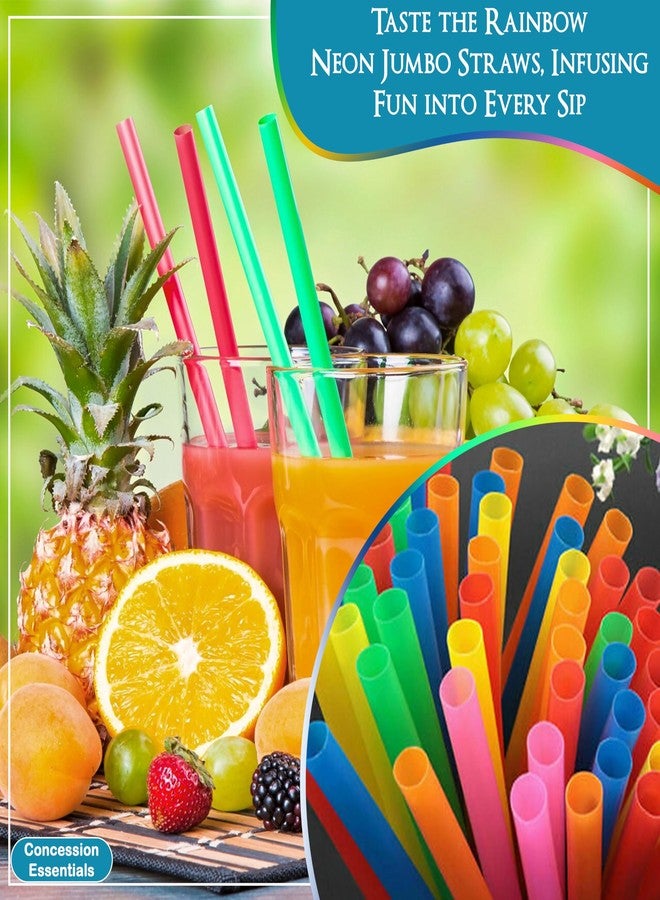 Concession Essentials Neon Jumbo 7.75 UN 500 Neon Jumbo Straws, 7.75" Unwrapped 500ct (Pack of 500), Multi Neon (CENeon7.75Unwrapped-500CT) - Image 2